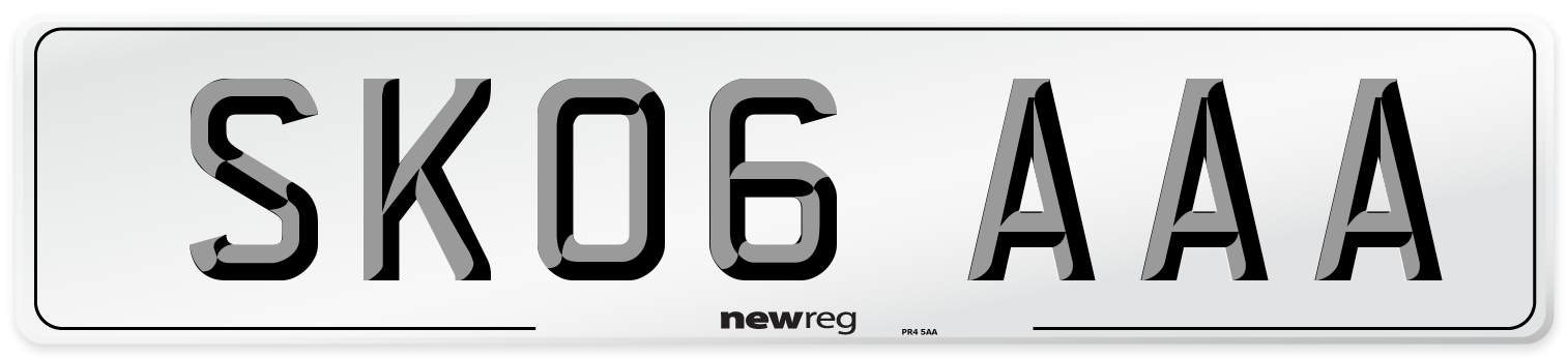 SK06 AAA Number Plate from New Reg